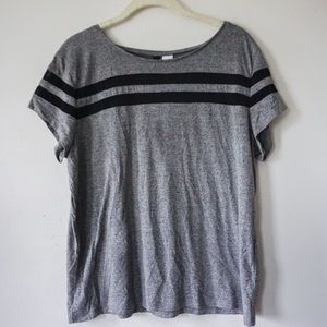 H&M | Grey Sheer Mesh Stripe T-Shirt